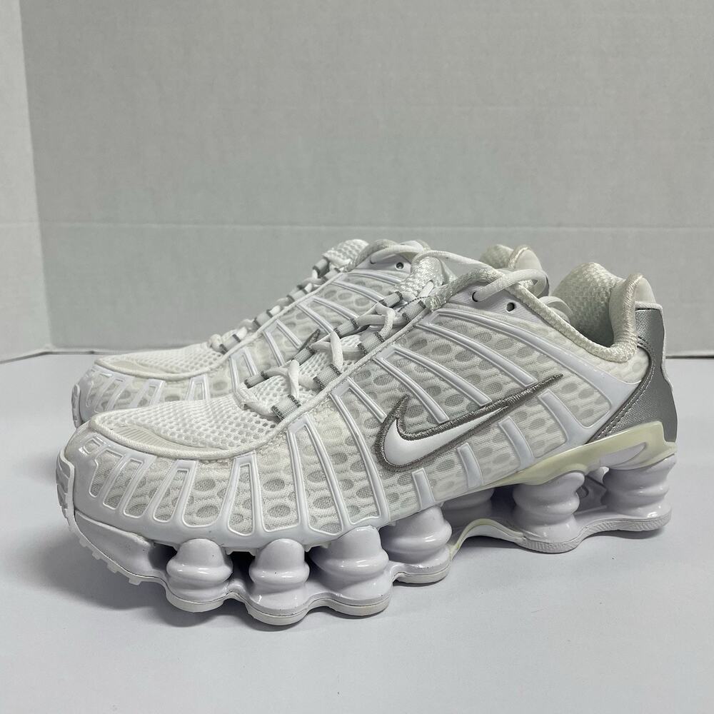 Nike Wmns Shox TL White Silver 2023 AR3566 100 Size 7.5 Women Vintage Yellowing